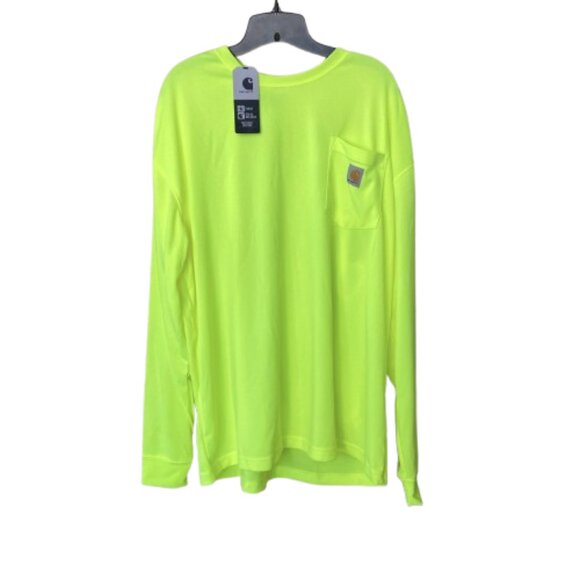 Carhartt Force Color Enhanced Long Sleeve T-Shirt Men's XL Brite Lime NWT - Picture 2 of 6